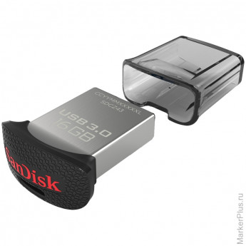 Память SanDisk "Ultra Fit" 16GB, USB 3.0 Flash Drive, хром