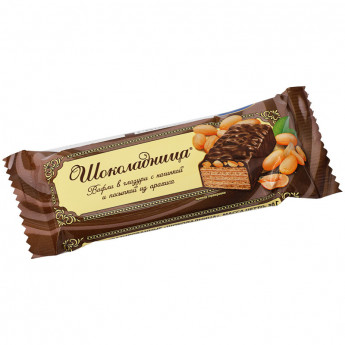 Вафли Коломенский "Шоколадница", с орехами в шоколаде, 30г, флоу-пак