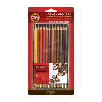 Карандаши цветные художественные Koh-I-Noor 'Polycolor Brown Line', 12цв., заточен., металл. пенал, блистер