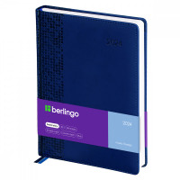 Ежедневник датированный 2024г., А4-(B5), 184л., кожзам, Berlingo 'Vivella Prestige', синий
