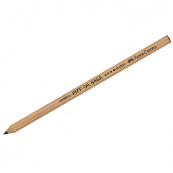 Масляный карандаш Faber-Castell 'Pitt Oil Base', черный, жесткий, 6 шт/в уп