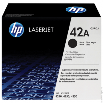 Картридж лазерный HP (Q5942А) LaserJet 4250/4350 и другие, №42А, оригинальный, ресурс 10000 стр., Q5