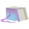 Коробка складная подарочная MESHU 'Duotone. Blue-Lilac gradient', (15*15*15см), с лентой