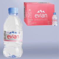 Вода негазированная минеральная EVIAN (Эвиан), 0,33 л, пластиковая бутылка, 13860