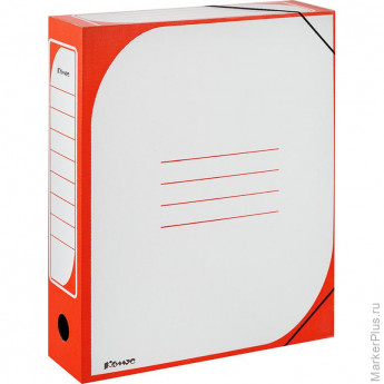 Короб архивный Комус гофрокартон, 75мм, оранжевый корешок