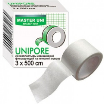 Перевяз. ср-ва Лейкопластырь 3х500см н/тканный в картоне Master Uni