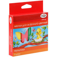 Мел для асфальта Гамма Мультики, 5 цв., 2304191