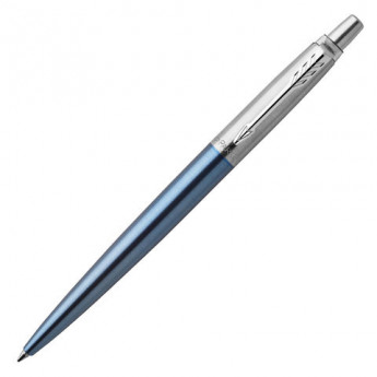 Ручка подарочная гелевая PARKER Jotter Waterloo Blue CT, голубой корпус, серебр.детали, чер, 2020650
