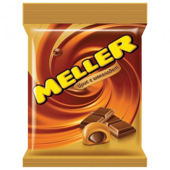 Конфеты-ирис MELLER (Меллер) с шоколадом, 100 г, пакет, ш/к 00314, 21161 8 шт/в уп