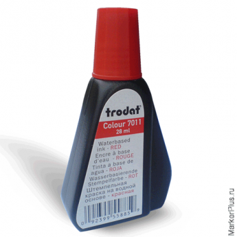 Краска штемпельная TRODAT, красная, 28 мл, на водной основе, 7011к