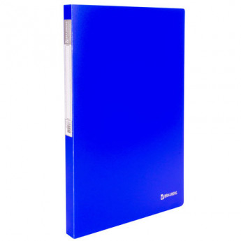 Папка с металлическим скоросшивателем и внутренним карманом BRAUBERG 'Neon', 16 мм, синяя, до 100 листов, 0,7 мм, 227467