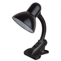 Настольная лампа-светильник SONNEN OU-108, на прищепке, цоколь Е27, черный, 236679