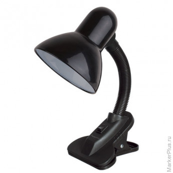 Настольная лампа-светильник SONNEN OU-108, на прищепке, цоколь Е27, черный, 236679