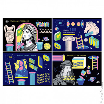Альбом для рисования 40л., А4, на скрепке BG "New art"