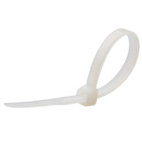Хомут стяжка нейлоновая (белый) КСС 5x250 (100шт/уп) Fortisflex 49402, комплект 100 шт