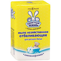 Мыло хозяйственное Ушастый нянь, для детского белья, отбеливающее, 180г, 6 шт/в уп