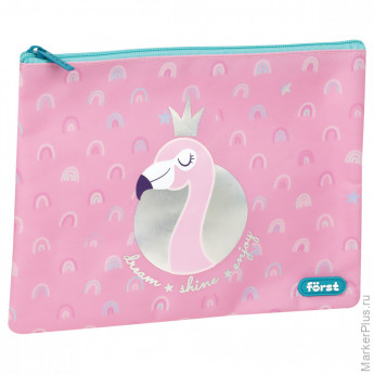 Папка текстильная А5 Först "Shiny flamingo", 255*205 мм, 1 отделение, полиэстер