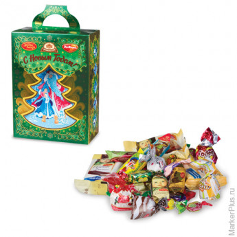 Подарок новогодний "Чудесное мгновение", 403 г, набор конфет и пр., картонная коробка, РФ18650R101