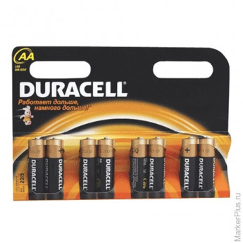Батарейки DURACELL AA LR6, комплект 8 шт., в блистере, 1,5 В (работают до 10 раз дольше), комплект 8 шт