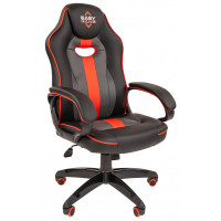 Кресло VT_EChair Easy Game-689 TPU кожзам черный/серый/красный пластик