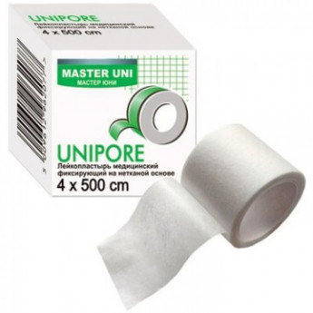 Перевяз. ср-ва Лейкопластырь 4х500см н/тканный в картоне Master Uni