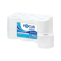 Бумага туалетная Focus Point с лист.подачей, 2 слойн, 120 м/рул, тиснение, цвет белый, 12 шт/в уп