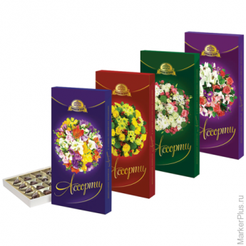 Конфеты шоколадные АССОРТИ (БАБАЕВСКИЙ) "Букеты",с тремя видами начинок, 300 г, картонная коробка, Б ассорти