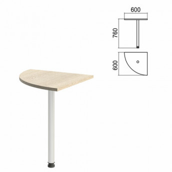 Стол приставной угловой 'Арго', 600х600х760, ясень шимо/опора хром (КОМПЛЕКТ)