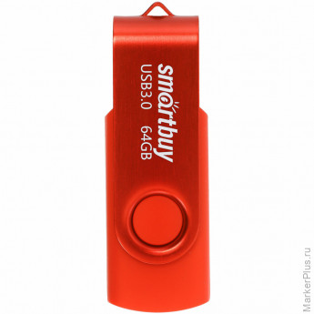 Флеш-диск 64 GB SMARTBUY Twist USB 3.0, красный, SB064GB3TWR Флеш-диск 64 GB SMARTBUY Twist USB 3.0, красный, SB064GB3TWR