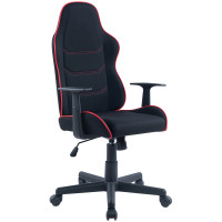 Кресло игровое Helmi HL-S09 'Red line', ткань черная/красная