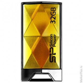 Флэш-диск 32 GB, SILICON POWER 850, USB 2.0, янтарный, SP32GBUF2850V1A