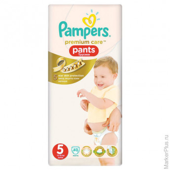 Подгузники-трусики 40 шт., PAMPERS (Памперс) Premium Care Pants, размер 5 (12-18 кг), PA-81627475