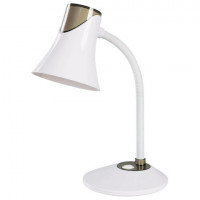 Настольная лампа-светильник SONNEN OU-607, на подставке, цоколь Е27, белый/коричневый, 236680