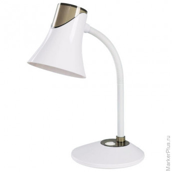 Настольная лампа-светильник SONNEN OU-607, на подставке, цоколь Е27, белый/коричневый, 236680