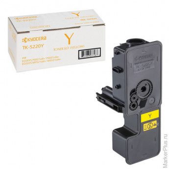 Тонер-картридж KYOCERA (TK-5220Y) ECOSYS P5021cdn/cdw/M5521cdn/cdw, желтый, ресурс 1200 стр., оригинальный, 1T02R9ANL1
