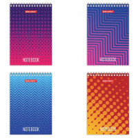 Блокнот МАЛЫЙ ФОРМАТ А6 97х145 мм, 80 л., гребень, картон, клетка, BRAUBERG, "Геометрия", 129834, ассорти