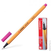 Ручка капиллярная (линер) STABILO "Point", РОЗОВАЯ, корпус оранжевый, линия письма 0,4 мм, 88/56