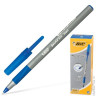 Ручка шариковая BIC "Round Stic Exact", корпус серый, синие детали, толщина письма 0,35 мм, синяя, 918543