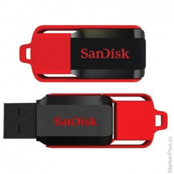 Память SanDisk "Cruzer Switch" 16GB, USB 2.0 Flash Drive, красный, черный