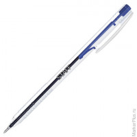 Ручка шариковая STAFF автомат., корпус прозрачный, 0,7мм, 142396, синяя