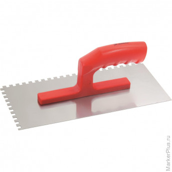 Гладилка стальная 280х130 мм зуб 6х6 пластмассовая ручка Matrix 86775