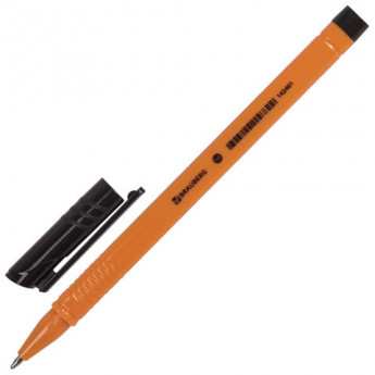 Ручка шариковая BRAUBERG Solar, трехгранная, корпус оранжевый, узел 1мм, линия 0,5мм, черная, 142401, 10 шт/в уп