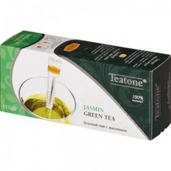 Чай Teatone зеленый с жасмином в металл.стике 15шт/уп., комплект 15 шт