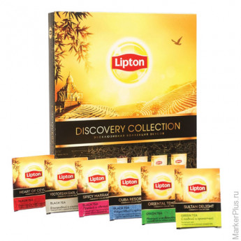 Чай LIPTON (Липтон) "Discovery", набор, 54 пакетика, ассорти, 88 г, 67087066