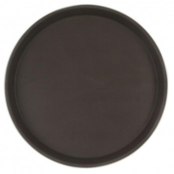 Поднос прорезин.кругл.16'' 40см корич., кт03