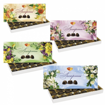 Конфеты шоколадные АССОРТИ (БАБАЕВСКИЙ) с тремя видами начинок, 220 г, картонная коробка, РФ05785