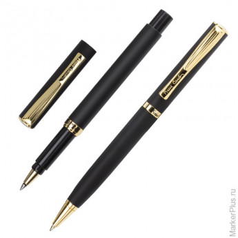 Набор PIERRE CARDIN (Пьер Карден): шариковая ручка + ручка-роллер, корпус черный, латунь, PC0867BP/R