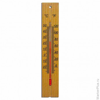 Термометр комнатный, "ДЕРЕВЯННЫЙ", диапазон: от 0 до +50°C, ПТЗ, ТБ-206
