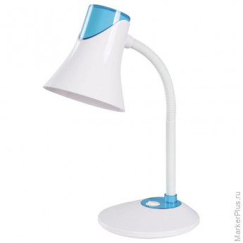 Настольная лампа-светильник SONNEN OU-607, на подставке, цоколь Е27, белый/синий, 236681