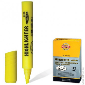 Текстмаркер KOH-I-NOOR, скошенный наконечник 1-5 мм, желтый, 7722060101KSRU